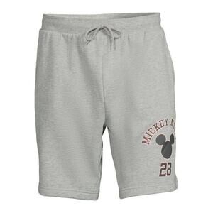 Disney Mickey Mouse Sweat Shorts Men’s Med Gray Graphic Logo Athletic Drawstring